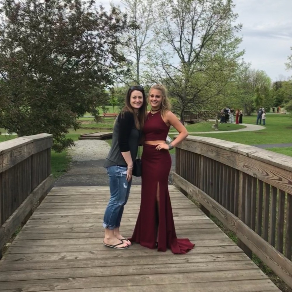 Maroon prom dress